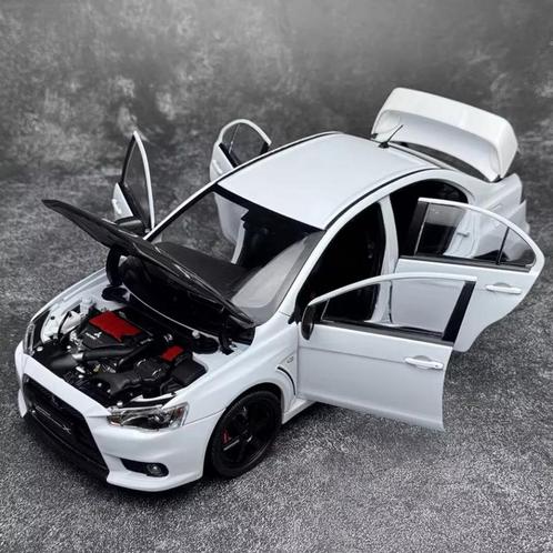 1:18 Mitsubishi Lancer Evolution X met Volk TE37 Velgen Wit, Hobby en Vrije tijd, Modelauto's | 1:18, Nieuw, Auto, Overige merken
