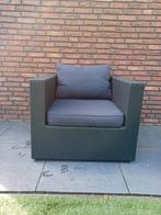 Winter loungestoel zwart incl kussens, Wicker, Ophalen of Verzenden, Zo goed als nieuw