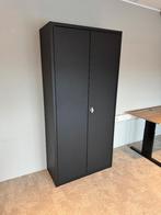 Draaideurkast met 4 legborden zwart - 195x92x42 cm, Huis en Inrichting, Kasten | Roldeurkasten en Archiefkasten, Ophalen, 50 tot 100 cm