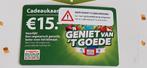 Postcodeloterij Geniet van 't goede kaart.Alleen halen!!, Eén persoon, Cadeaubon