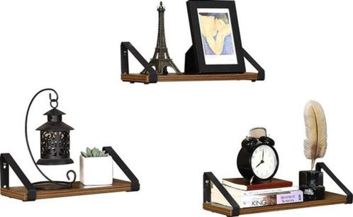 Zwevende muur planken - Rustiek Bruin (Set van drie), Huis en Inrichting, Woonaccessoires | Wandplanken en Boekenplanken, Nieuw