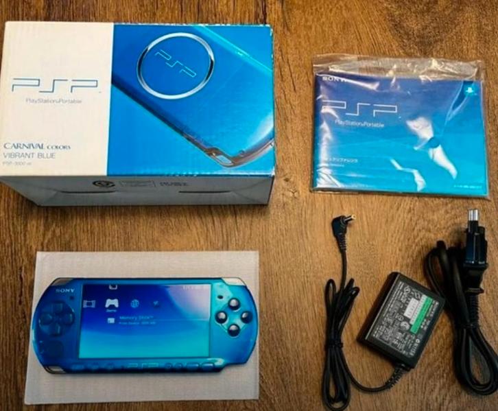PSP Vibrant Blue - NIEUWSTAAT, Spelcomputers en Games, Spelcomputers | Sony PSP, Zo goed als nieuw, Ophalen of Verzenden