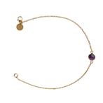 Amethist Gold Plated 925 zilveren armband., Verzenden, Paars, Nieuw, Met edelsteen