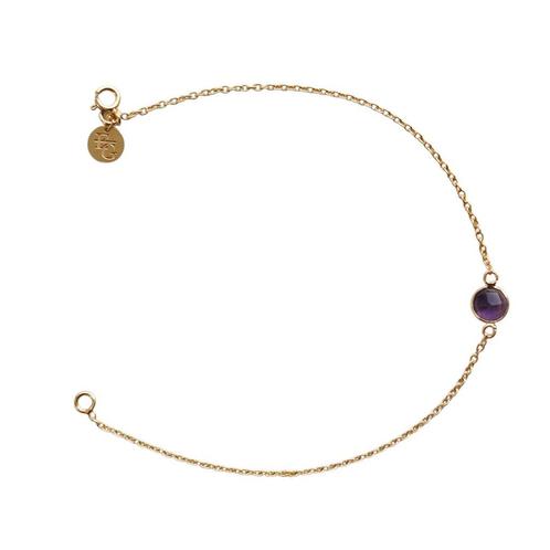 Amethist Gold Plated 925 zilveren armband., Sieraden, Tassen en Uiterlijk, Armbanden, Nieuw, Zilver, Paars, Met edelsteen, Verzenden