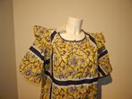Antik Batik blouse uitstaande roes schouder bloemen Nieuw 40, Maat 38/40 (M), Verzenden, Geel, Nieuw