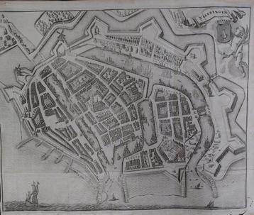 31 / Plattegrond stad Vlissingen Originele gravure uit 1696 beschikbaar voor biedingen