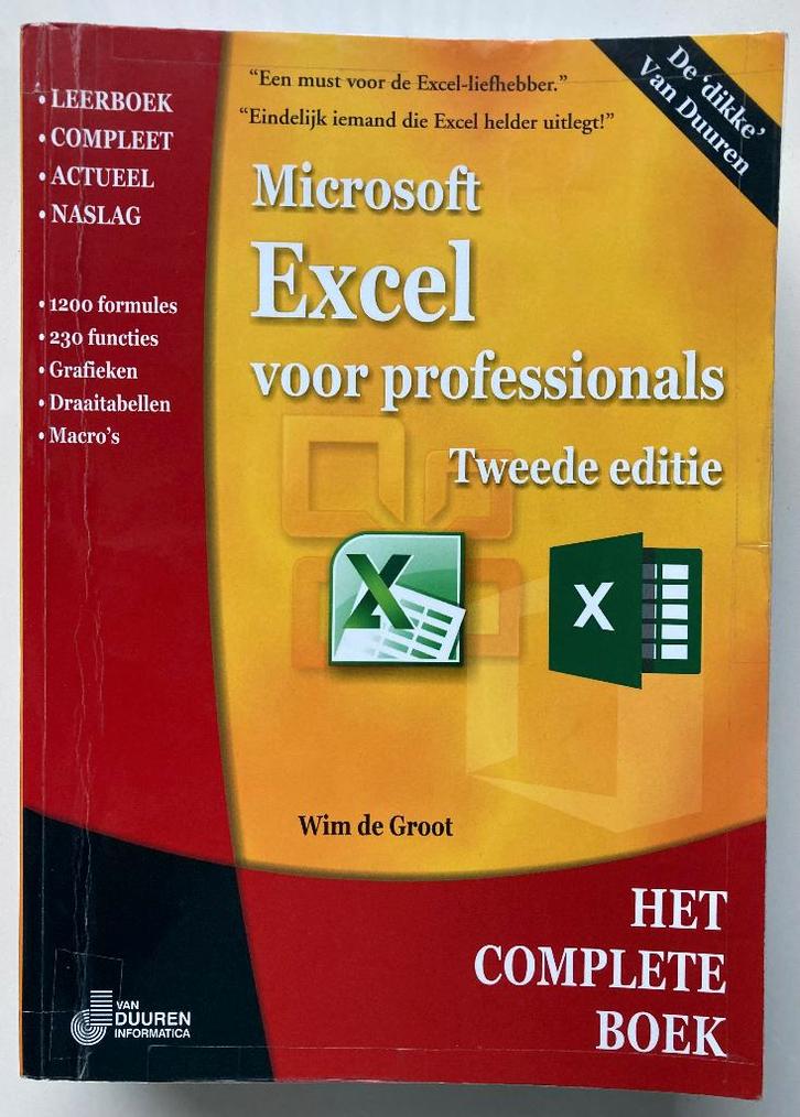 Microsoft Excel voor professionals - Wim de Groot, Boeken, Informatica en Computer, Gelezen, Software, Ophalen of Verzenden