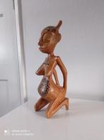 Vintage Haard hout Afrikaanse naket vrouw beeld 35 cm, Ophalen of Verzenden