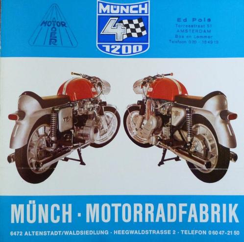 Folder MÜNCH 4 1200 1971, Motoren, Handleidingen en Instructieboekjes, Overige merken, Ophalen of Verzenden