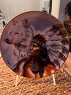 Franklin Mint Sierbord - Indiaan & Witte Wolf, Ophalen of Verzenden