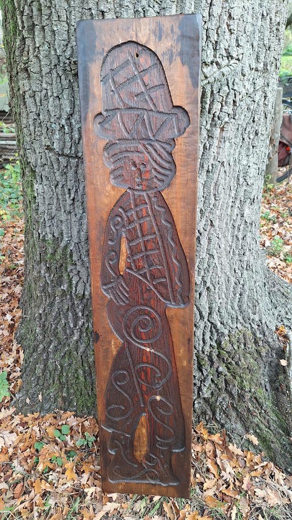 Oude Speculaasplank - Man met Hoed, Antiek en Kunst, Kunst | Beelden en Houtsnijwerken, Ophalen