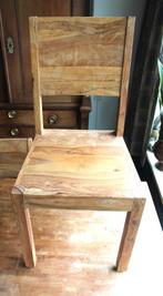 6 teak houten stoelen, Huis en Inrichting, Vijf, Zes of meer stoelen, Gebruikt, Hout, Ophalen