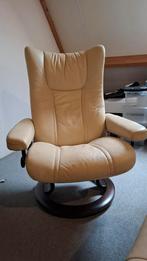 Stressless Wing Classic Fauteuil + Voetenbank, Ophalen, Gebruikt, Minder dan 75 cm, Hout