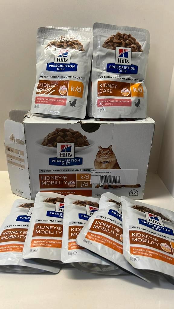 Hills brokjes & zakjes Kidney zalm k/d mobility kip k/d j/d, Dieren en Toebehoren, Dierenvoeding, Kat, Ophalen of Verzenden