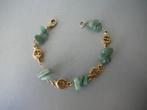 Verguld armbandje met jade NU 15 euro, Sieraden, Tassen en Uiterlijk, Antieke sieraden, Verzenden, Overige materialen, Armband