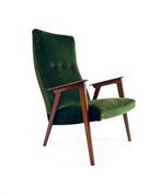 Vintage velours fauteuil jaren ‘60, Huis en Inrichting, Fauteuils, Hout, Verzenden, 75 tot 100 cm, Zo goed als nieuw