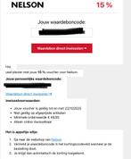 Nelson 15% korting, Tickets en Kaartjes, Kortingen en Cadeaubonnen, Eén persoon, Kortingsbon