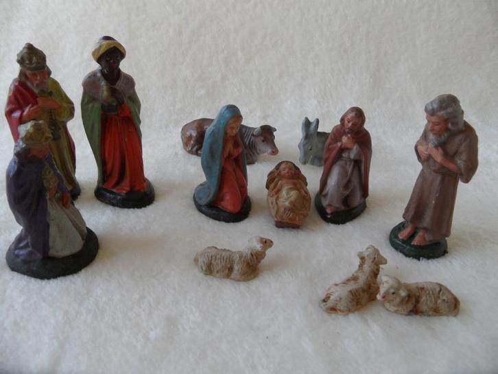 kerstbeelden - kerststalgroep - 12 delig, Diversen, Kerst, Zo goed als nieuw, Verzenden