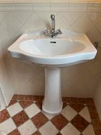 Heritage wastafel met zuil en Dornbracht kraan, Ophalen, Gebruikt, 50 tot 100 cm, Minder dan 100 cm