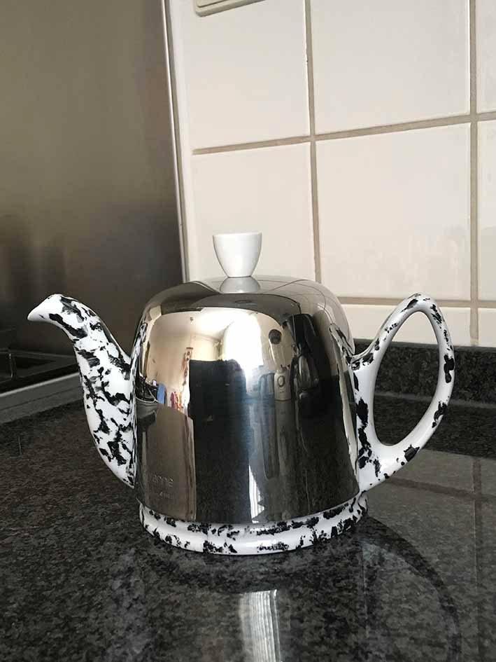 Guy Degrenne Salam-Thé Theepot 4T Zwart en Wit, Huis en Inrichting, Keuken | Servies, Zo goed als nieuw, Overige typen, Overige stijlen