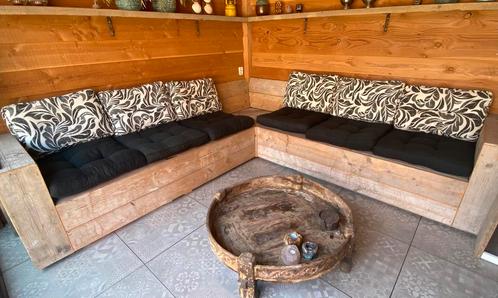 Loungebank kussens (6x zit 60x60cm en rug 60x40cm kussen), Tuin en Terras, Tuinmeubel-accessoires, Gebruikt, Ophalen