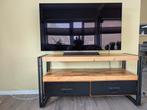 TV Kast Mangohout/Metaal - Industrieel, Huis en Inrichting, Ophalen, Gebruikt, 100 tot 150 cm, Metaal