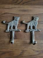 Twee metalen wandhaken in tijgerdesign, Gebruikt, Wandhaken, Ophalen of Verzenden, Minder dan 100 cm