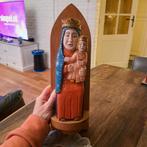 Maria met Kindje op Console alles Hout 37x12 cm, Antiek en Kunst, Ophalen of Verzenden