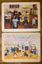 2x schoolplaat PTT/Rijkspostspaarbank Oxenaar 1956, Ophalen, Zo goed als nieuw, Overige typen