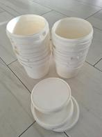 Stapel witte plastic emmers met deksels, Huis en Inrichting, Emmers, Ophalen, Kunststof