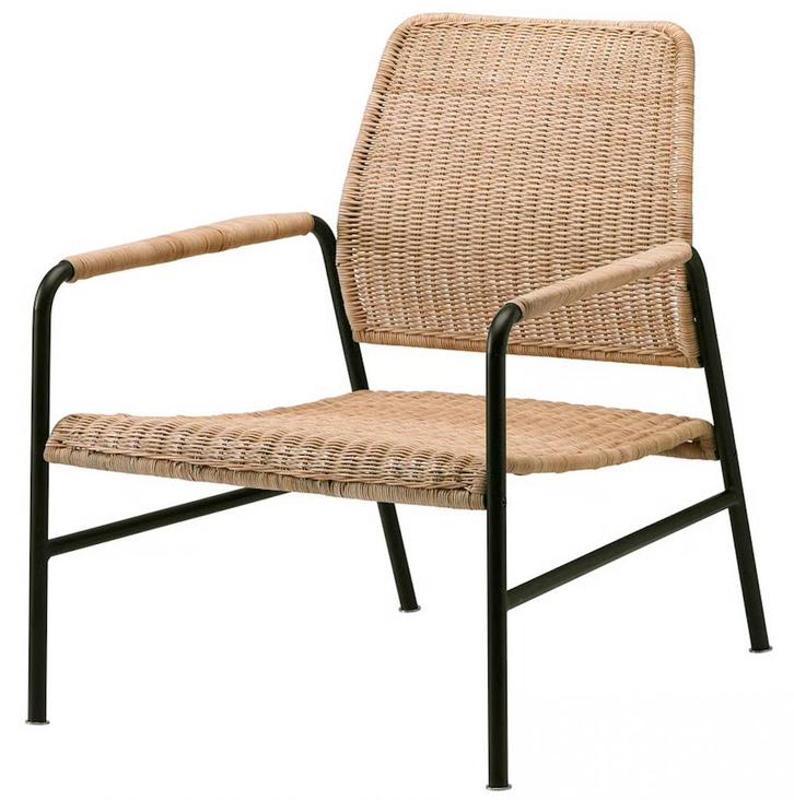 Fauteuil, rotan, Ikea, ULRIKSBERG (nieuwprijs = € 149,00), Huis en Inrichting, Fauteuils, Nieuw, Hout, Metaal, Riet of Rotan, 50 tot 75 cm