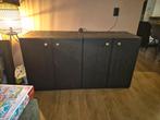 Zwart dressoir met deuren (Ikea - Ivar), Huis en Inrichting, Kasten | Kledingkasten, Ophalen, Overige materialen, 100 tot 150 cm