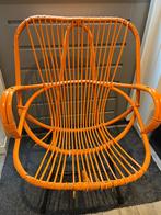 Vintage Oranje Riet Stoel, Ophalen, Gebruikt, Overige kleuren, Riet of Rotan