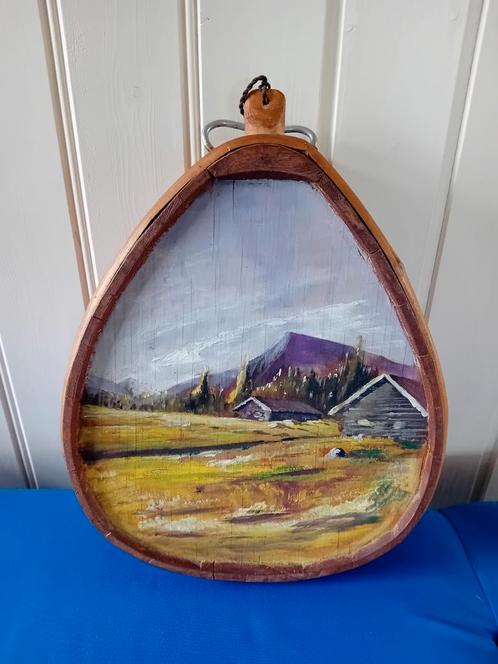 kruik hout beschilderd, Antiek en Kunst, Curiosa en Brocante, Ophalen