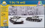 Italeri 7523 WWII Russian T-34/76 m42 Tanks 1:72, Nieuw, Ophalen of Verzenden, 1:50 of kleiner, Italeri