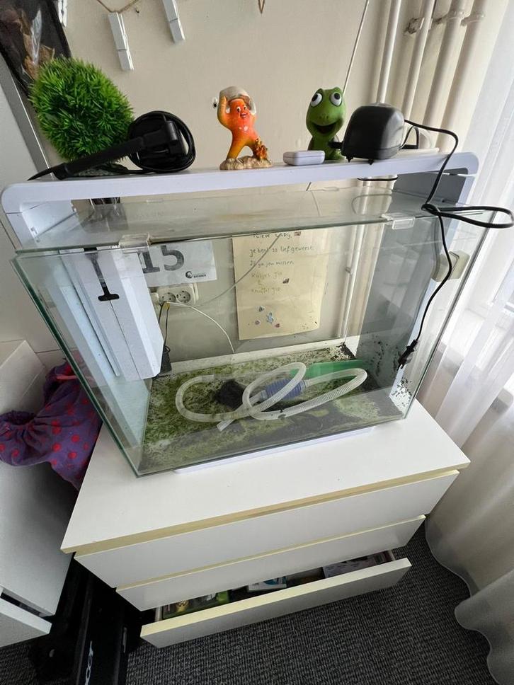 Aquarium 80 L wit, Dieren en Toebehoren, Vissen | Aquaria en Toebehoren, Zo goed als nieuw, Leeg aquarium, Ophalen