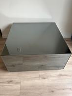 Salontafel spiegelglas eric kuster stijl antraciet vierkant, Huis en Inrichting, Tafels | Salontafels, Ophalen, Gebruikt, 50 tot 100 cm