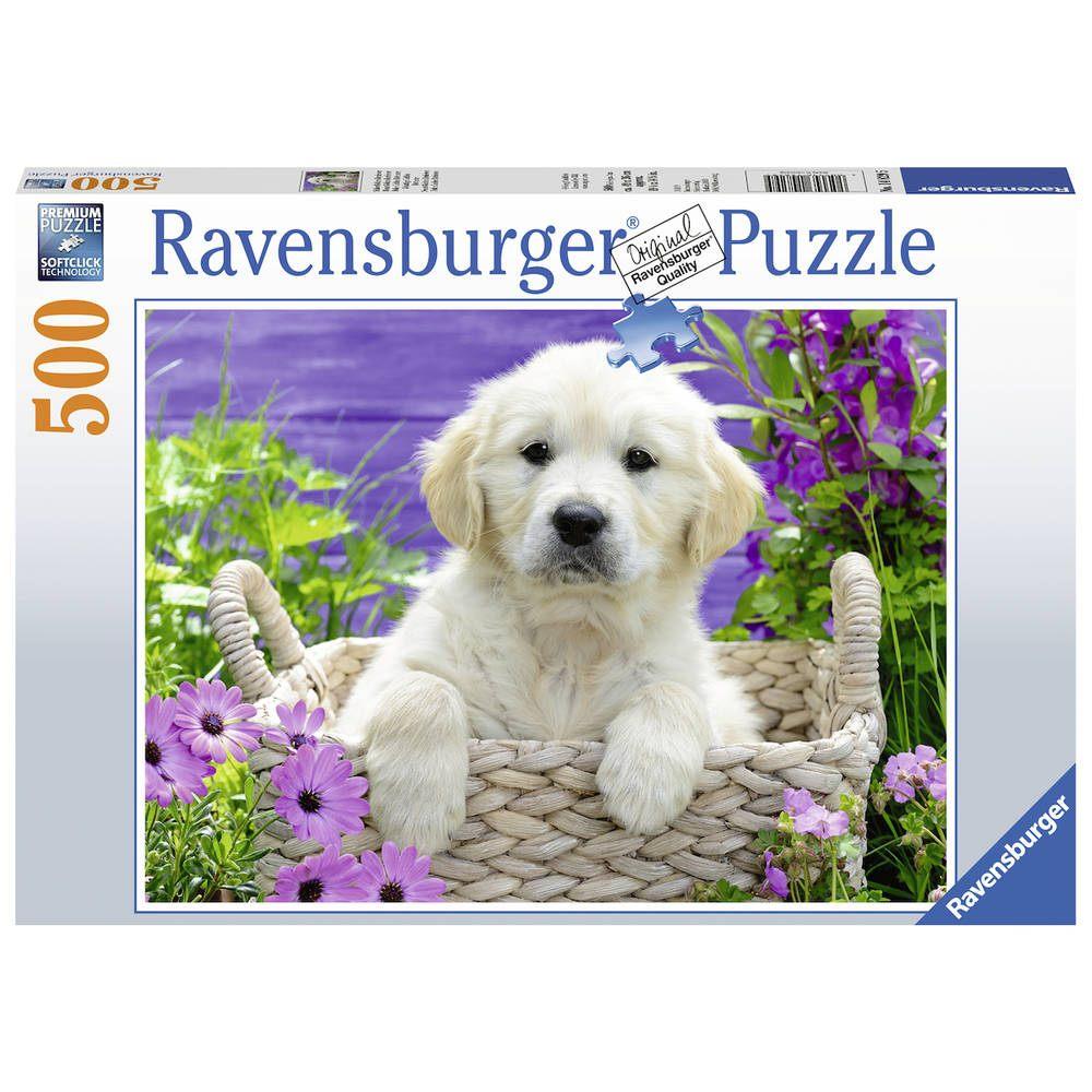 Ravensburger: Lieve Golden Retriever 500 Stukjes, Ophalen of Verzenden, 500 t/m 1500 stukjes, Nieuw, Legpuzzel