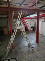Aluminium bordestrap 7 treden – stevige magazijntrap, Doe-het-zelf en Verbouw, Ladders en Trappen, Ophalen, Zo goed als nieuw