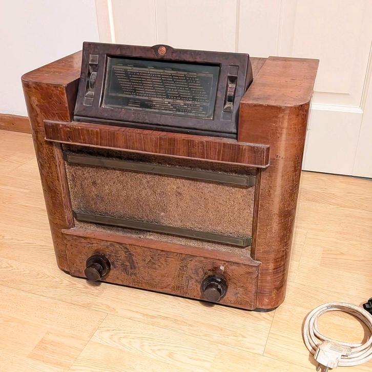 Philips 695A-12 uit 1936 buizen radio art deco Duitsland, Antiek en Kunst, Antiek | Tv's en Audio, Ophalen of Verzenden