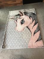 Kinder kleed tapijt paard roze grijs 120x170, 100 tot 150 cm, Ophalen of Verzenden, Zo goed als nieuw, 150 tot 200 cm