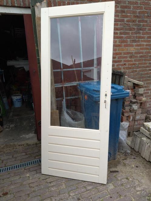 Binnen- of buitendeur, Doe-het-zelf en Verbouw, Deuren en Horren, Gebruikt, Overige typen, 200 tot 215 cm, 80 tot 100 cm, Glas