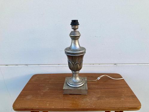 Houten Tafellamp | Zilvergrijs, Huis en Inrichting, Lampen | Tafellampen, Zo goed als nieuw, Minder dan 50 cm, Hout, Ophalen of Verzenden