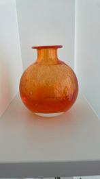 Fidrio Vaas Bol Oranje Glas, Oranje, Ophalen of Verzenden, Minder dan 50 cm, Glas