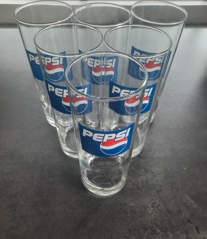 6 Pepsi Glazen 0,5L, Huis en Inrichting, Keuken | Servies, Gebruikt, Glas of Glazen, Overige stijlen, Glas, Ophalen of Verzenden