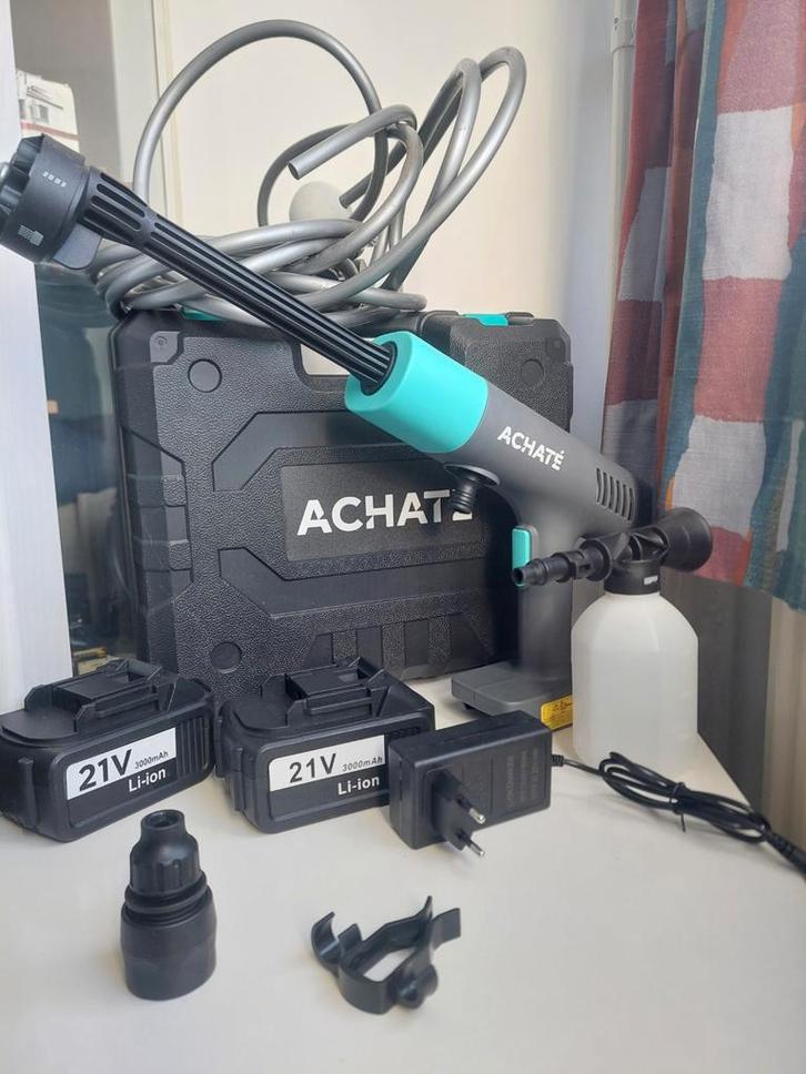 Achaté draadloze hoge drukreiniger, Tuin en Terras, Hogedrukreinigers, Zo goed als nieuw, Accu, Met regelbare waterdruk, Ophalen of Verzenden