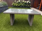 Z.G.A.N. Dining tuintafel, grijs/beige wicker., Ophalen, Zo goed als nieuw, Rechthoekig, Wicker