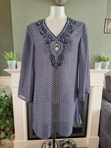 Piarossini grijs blauw tuniek top S / M 38 40 Gratis Verzend beschikbaar voor biedingen