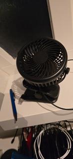 Kleine zwarte tafel / klem ventilator, Ophalen of Verzenden, Tafelventilator