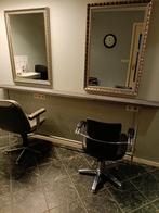 Spiegel Kapperswasbak met vaste stoel en twee pomp stoelen, Ophalen